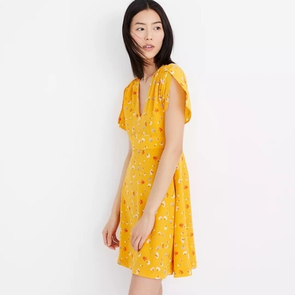 Silk Belladonna Dress in Painted Carnations | Madewell - Picture 1 of 7